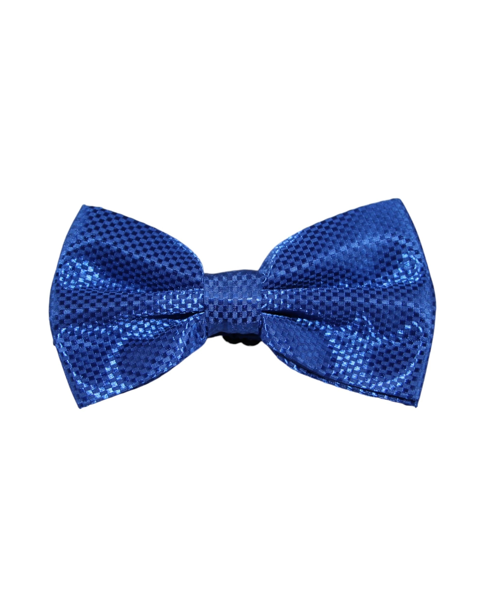 1 Zasel Mens Navy Disco Shine Checkered Patterned Bow Tie, 1 of 2