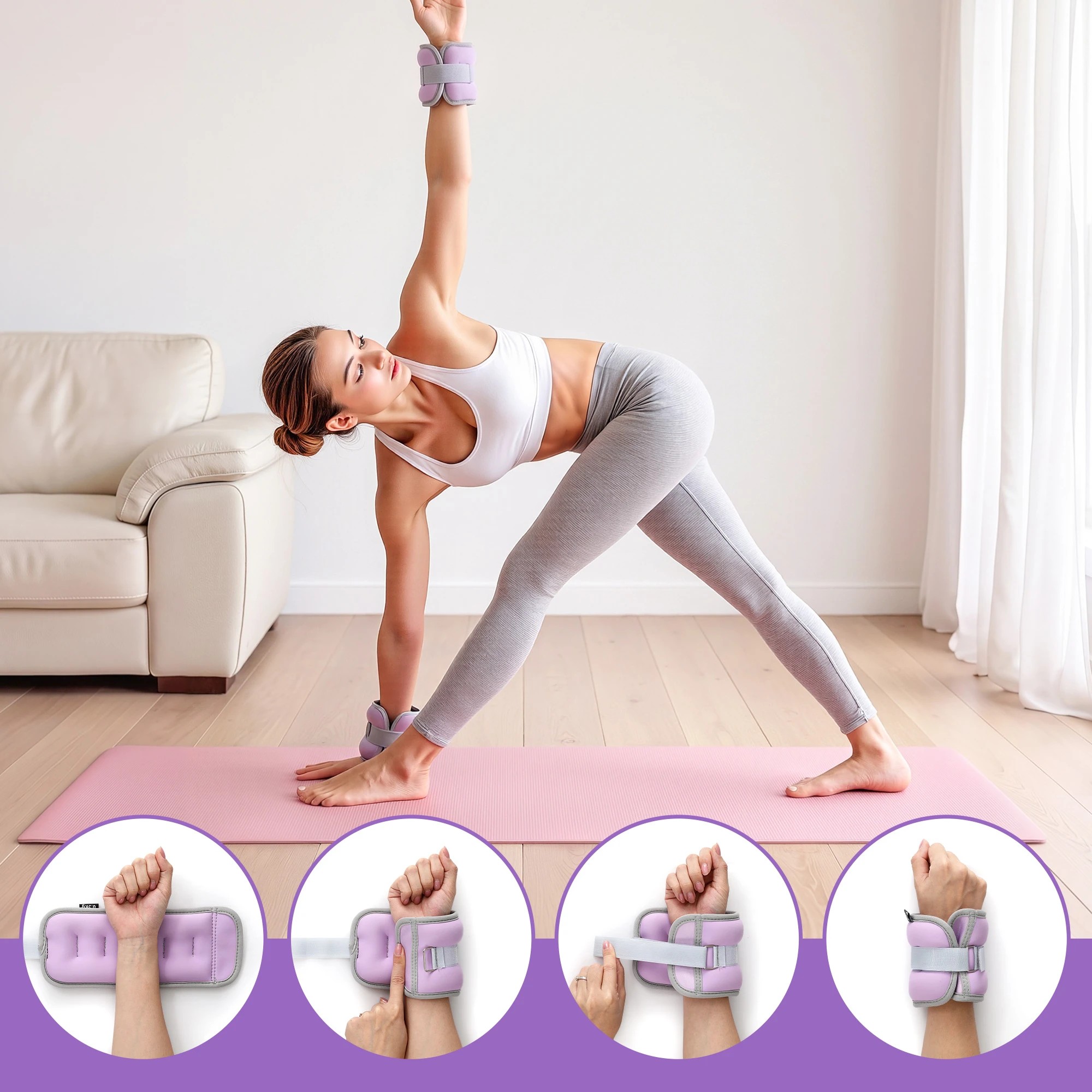 9 Everfit Ankle Wrist Weights for Women & Men, Wearable Leg Arm Weights Includes 1kg 2kg 3kg 4kg for Home Fitness - Multi, 9 of 9