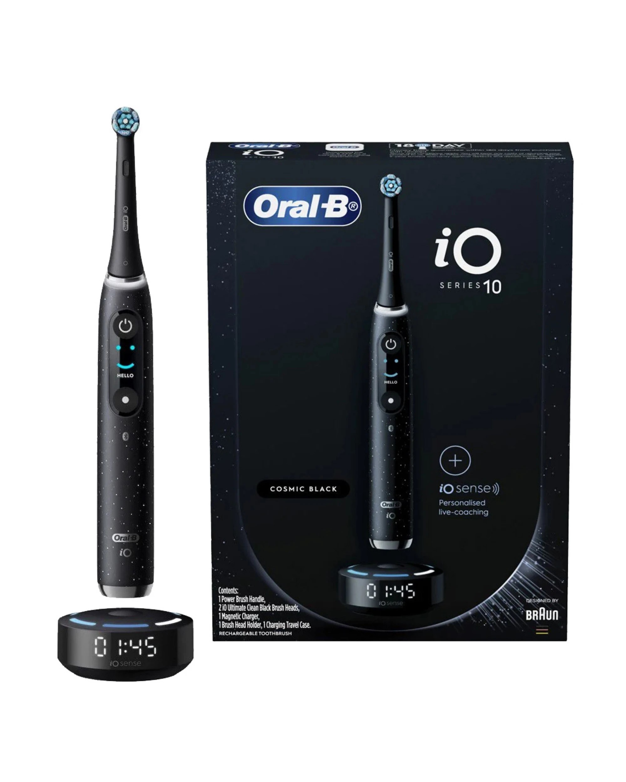 1 Oral-B iO 10 Series Electric Toothbrush W/ Travel Case - Black, 1 of 3