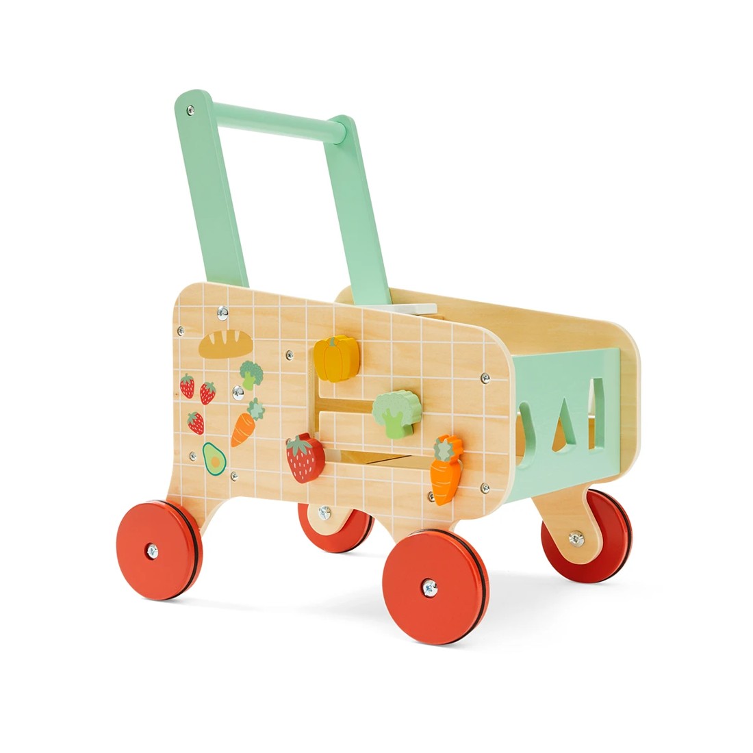 6 4 Piece Wooden Shopping Cart Playset, 6 of 10