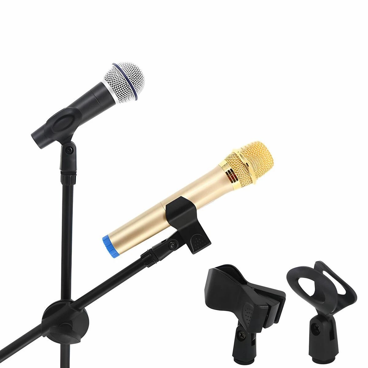 2 MELODIC Microphone Mic Stand Boom Arm Holder Floor Tripod Foldable Adjustable, 2 of 2