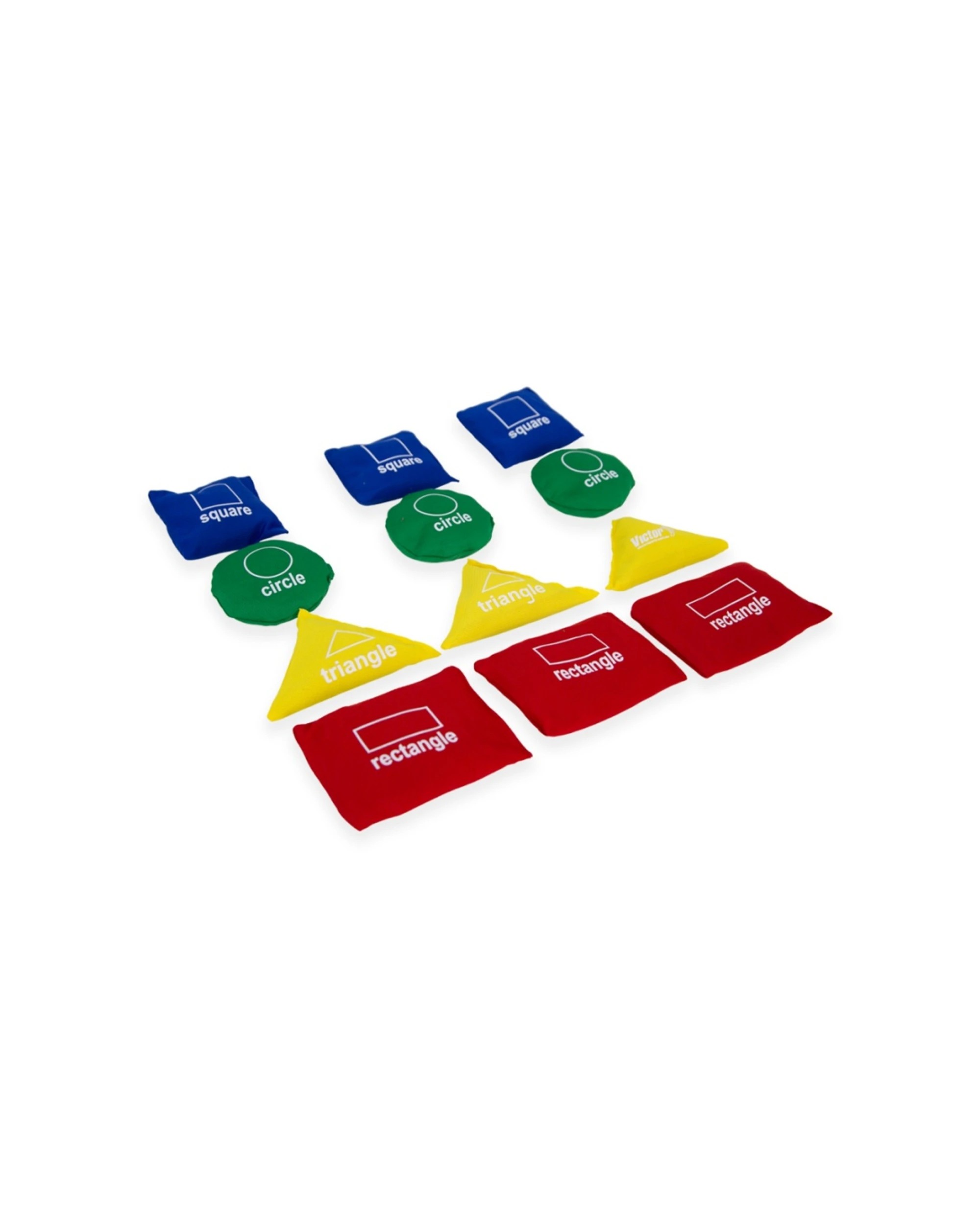 3 Victor Sports 12pc Bean Bag Set Shapes Educational Colours Circles Triagles - Multi, 3 of 3