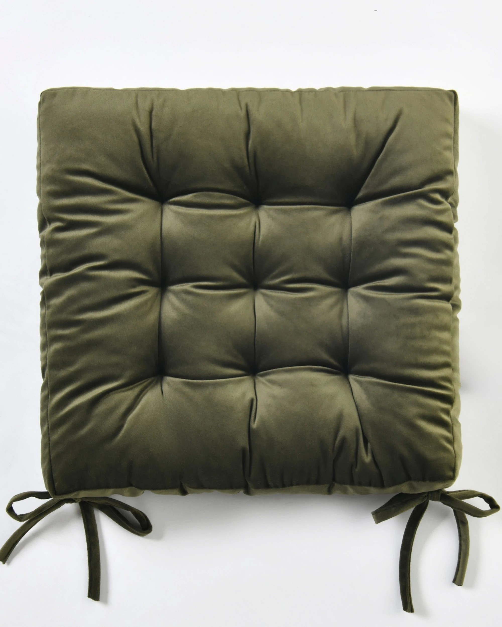 2 Cadence & Co. Vivienne Velvet Seat Cushion 4 Pack - Olive, 2 of 7