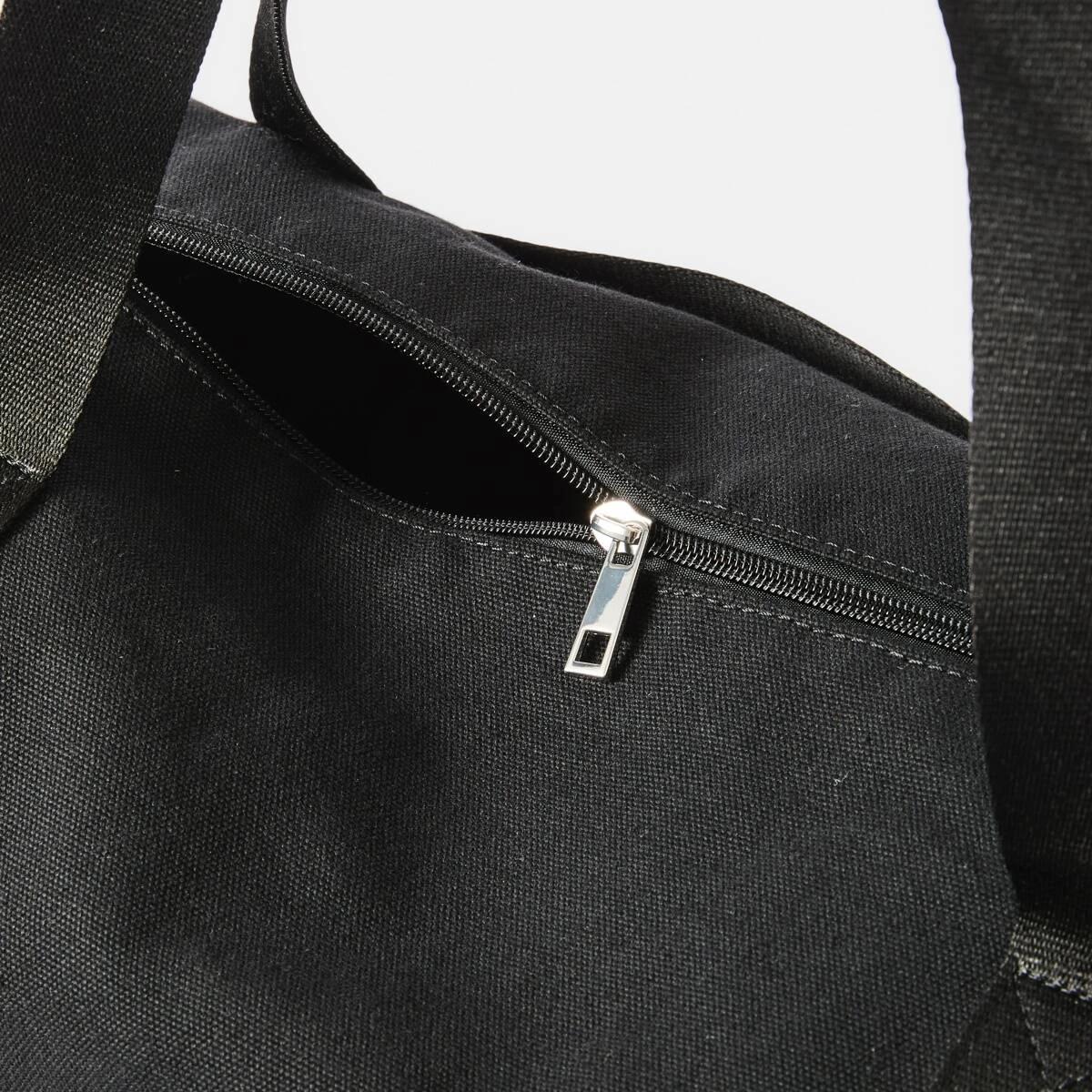 5 Woven Canvas Weekender Bag BLACK, 5 of 8