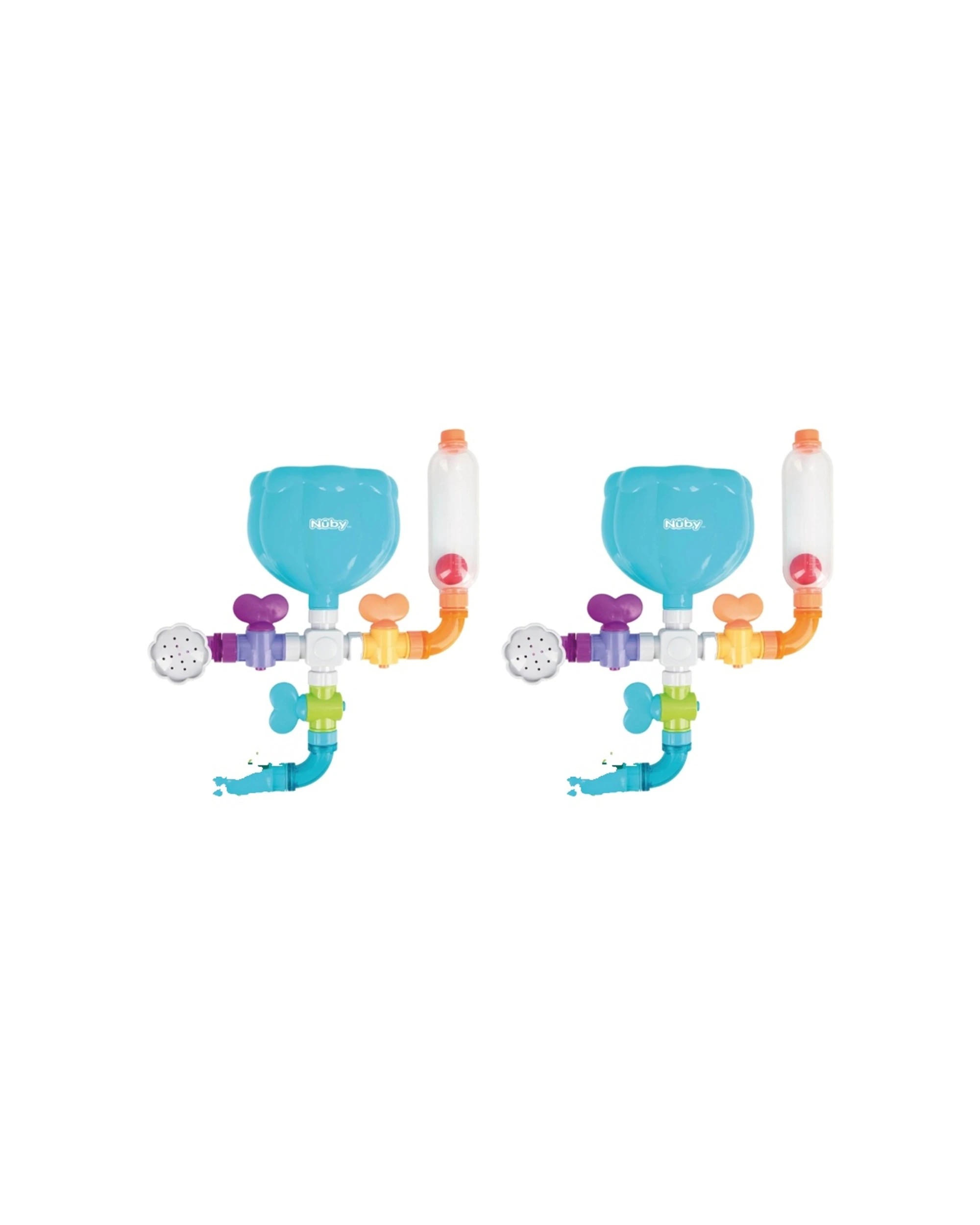 1 Nuby 2pc Wacky Water Works Bath Toy With Pipes Valves Suction Cups - Multi, 1 of 3