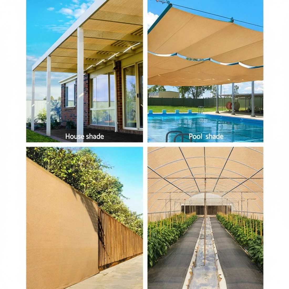 2 Instahut 70% Shade Cloth 3.66x10m Shadecloth Sail Heavy Duty - Beige, 2 of 5