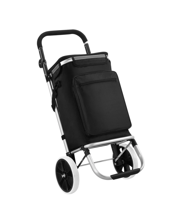 AUSWAY Aluminium Shopping Trolley Cart 55L Foldable Rolling Grocery Adjustable