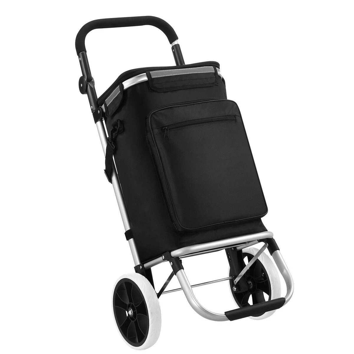 1 AUSWAY Aluminium Shopping Trolley Cart 55L Foldable Rolling Grocery Adjustable, 1 of 3