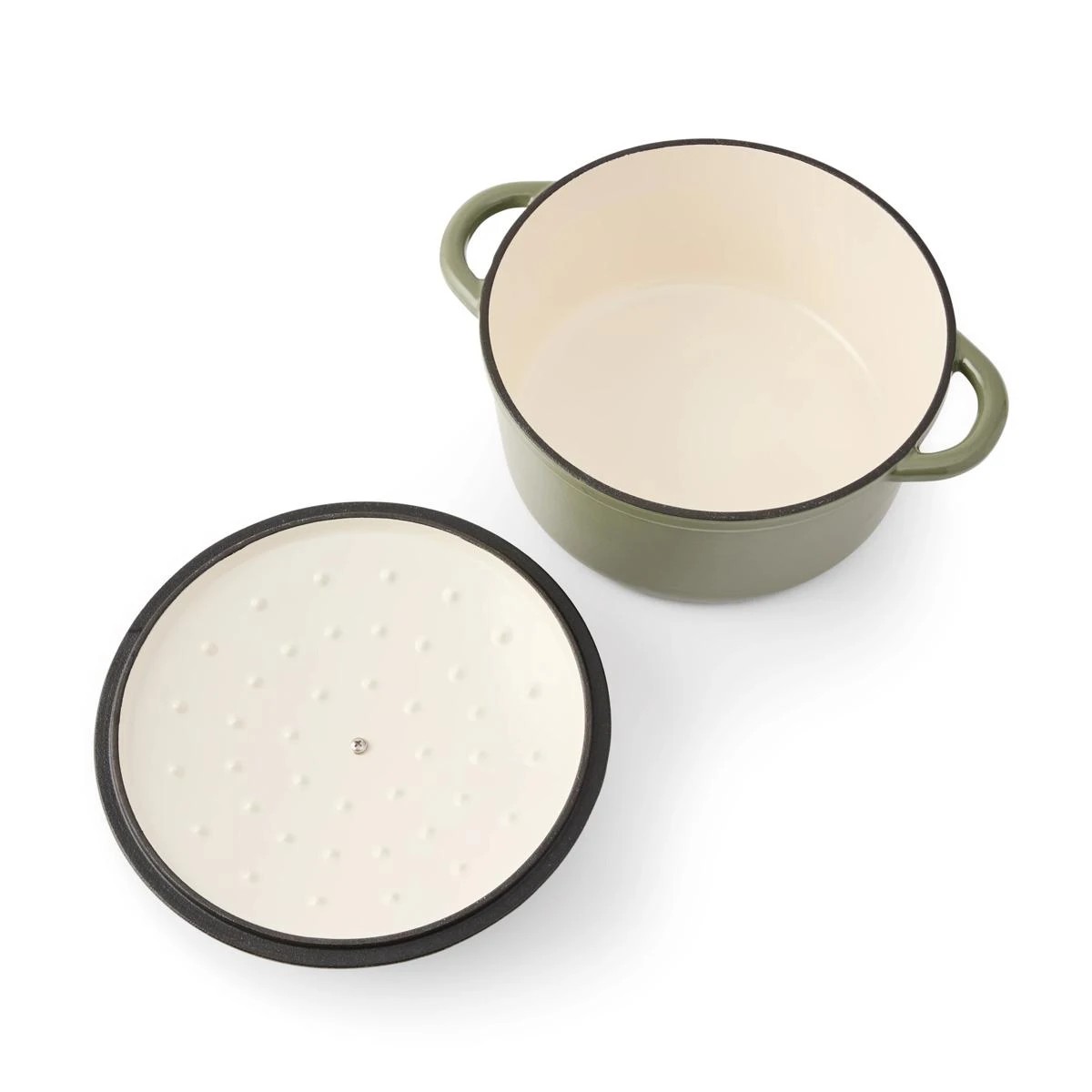 4 5L Cast Iron Casserole - Green, 4 of 8