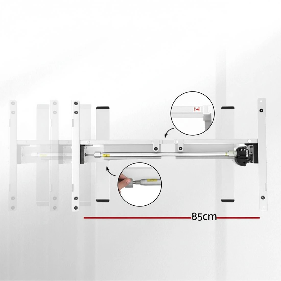 4 Artiss Standing Desk Frame Only Motorised - White, 4 of 5