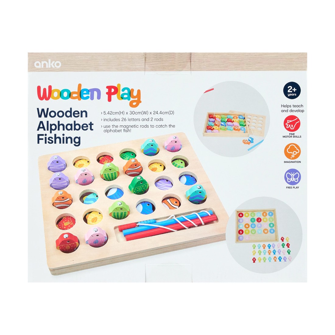 8 Wooden Alphabet Fishing Playset, 8 of 8