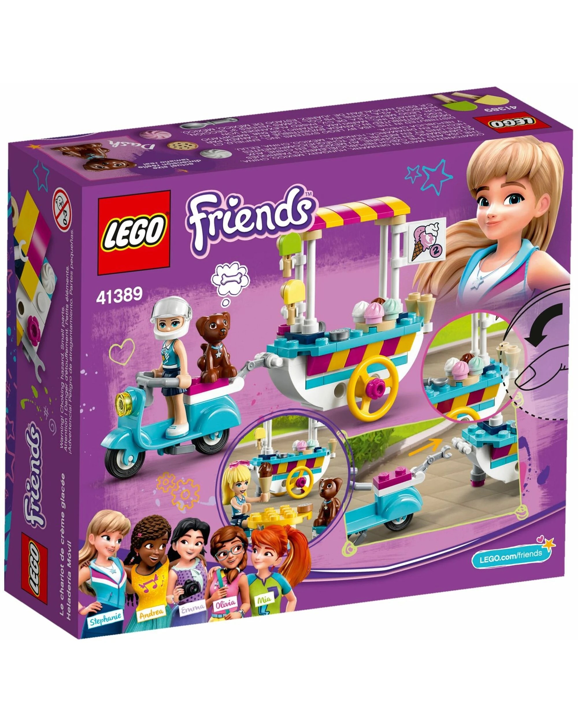 4 LEGO 41389 Ice Cream Cart Toy with Scooter & Stephanie Mini-doll, 4 of 4