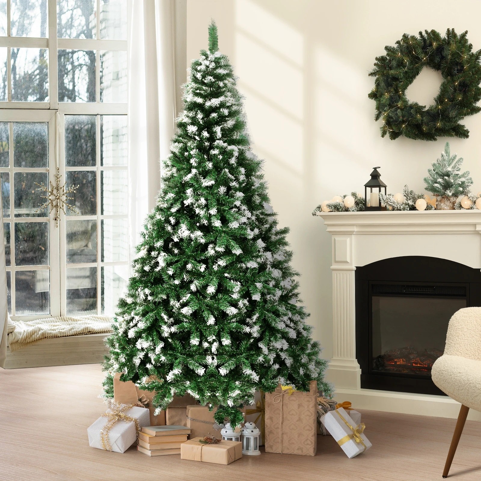 2 Tinseltown Christmas Tree 2.1M 7FT Xmas Trees Snowy Decorations 1050 Tips - Green, 2 of 8