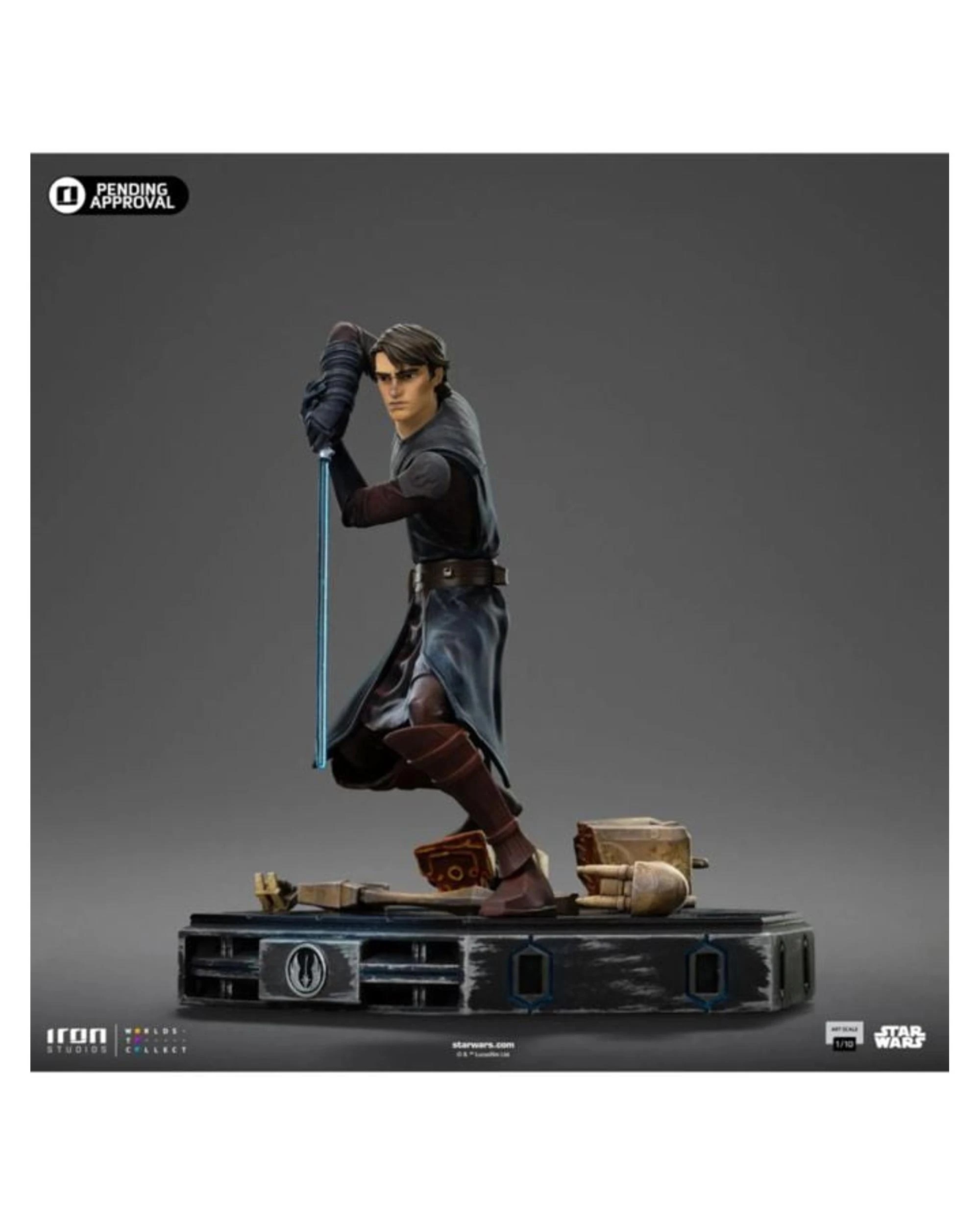 3 Star Wars Clone Wars Anakin Skywalker 1:10 Scale Statue, 3 of 5