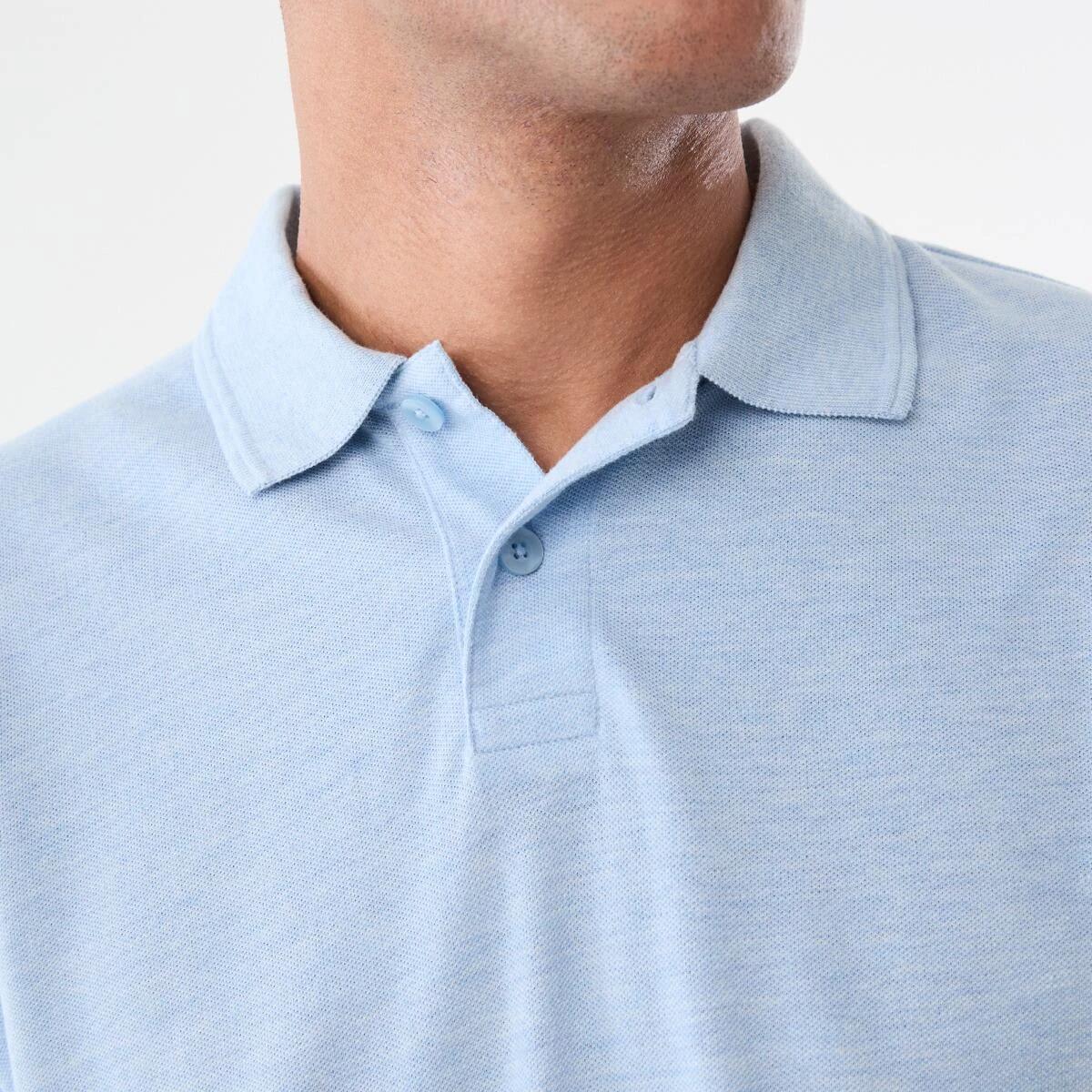 5 Pique Polo Shirt FOG BLUE MARLE, 5 of 5