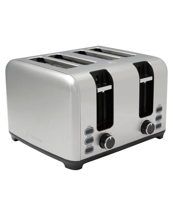 Stainless Steel 4-Slice Bread Toaster with Adjustable Settings