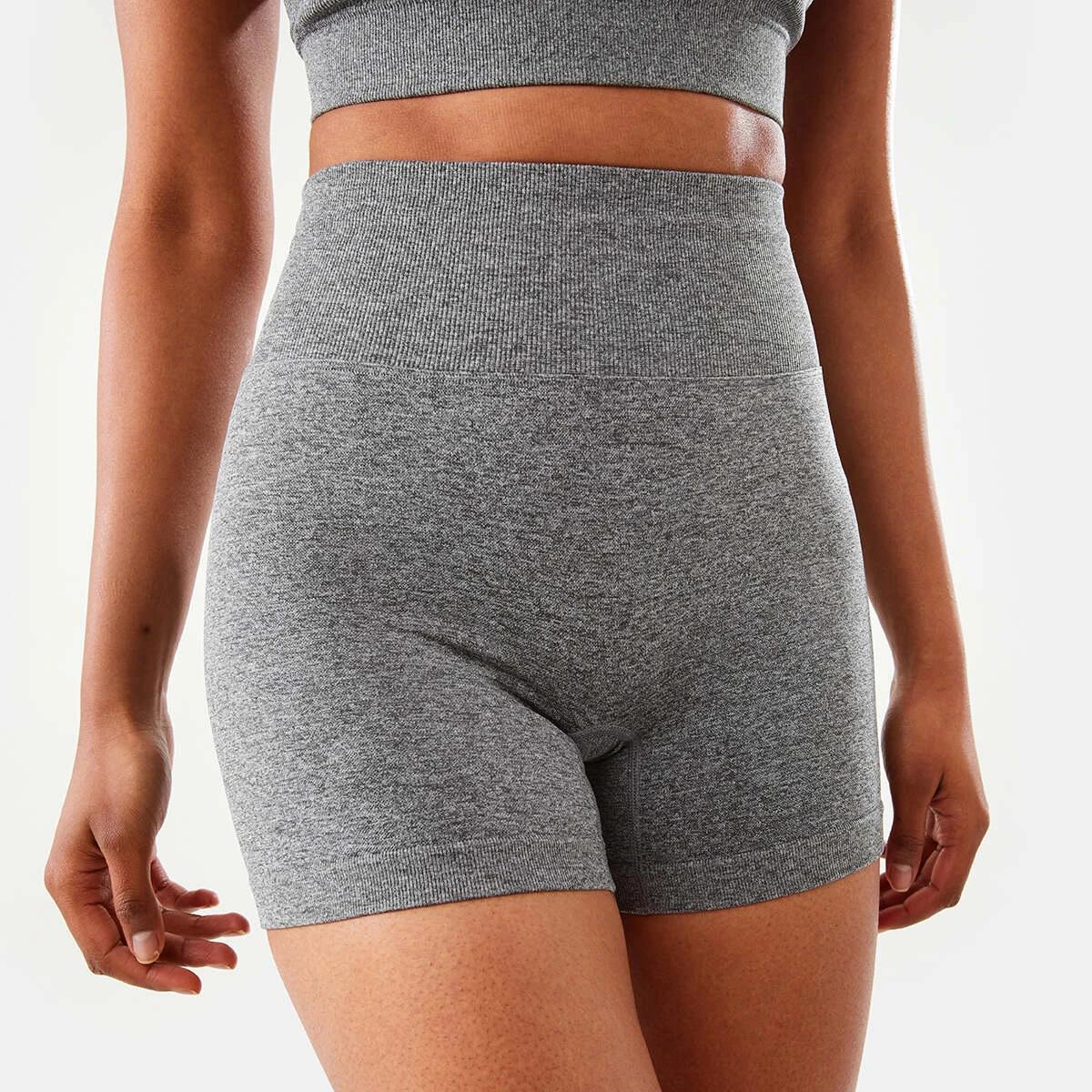 1 Active Womens Youth Tape Shorts SOFT GREY MARLE, 1 of 8