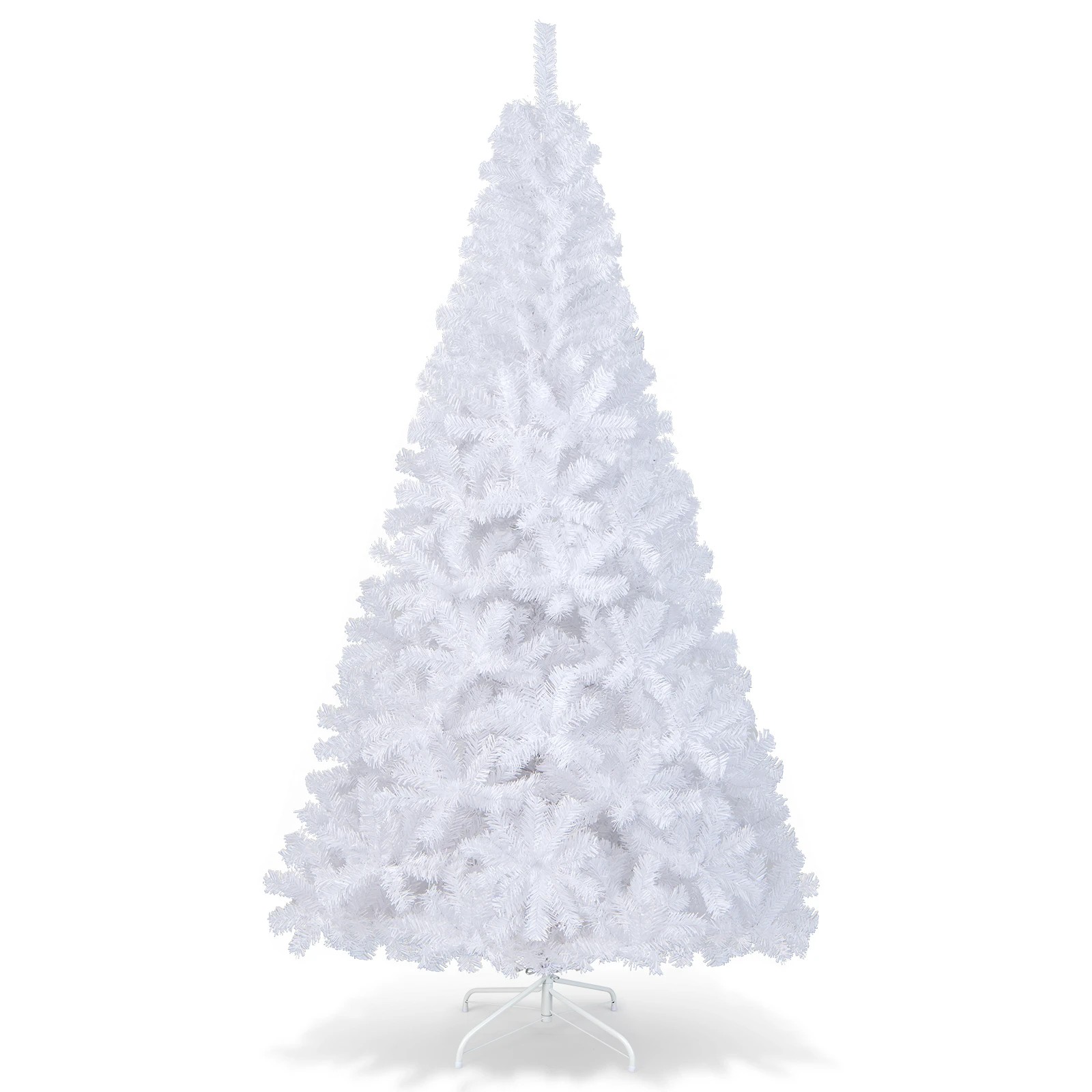 1 Costway 2.1M/7ft White PVC Artificial Christmas Tree, 1 of 7