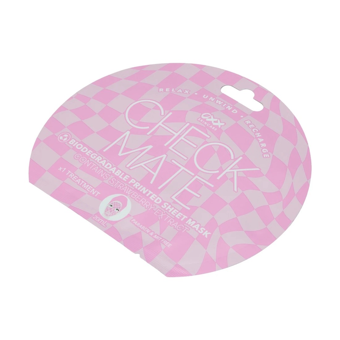 2 OXX Skincare Check Mate Printed Sheet Mask 20ml - Strawberry Extract, 2 of 3