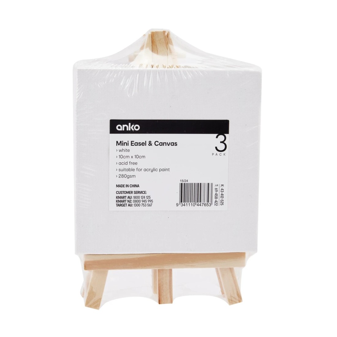 1 3 Pack Mini Easel and Canvas - White, 1 of 10