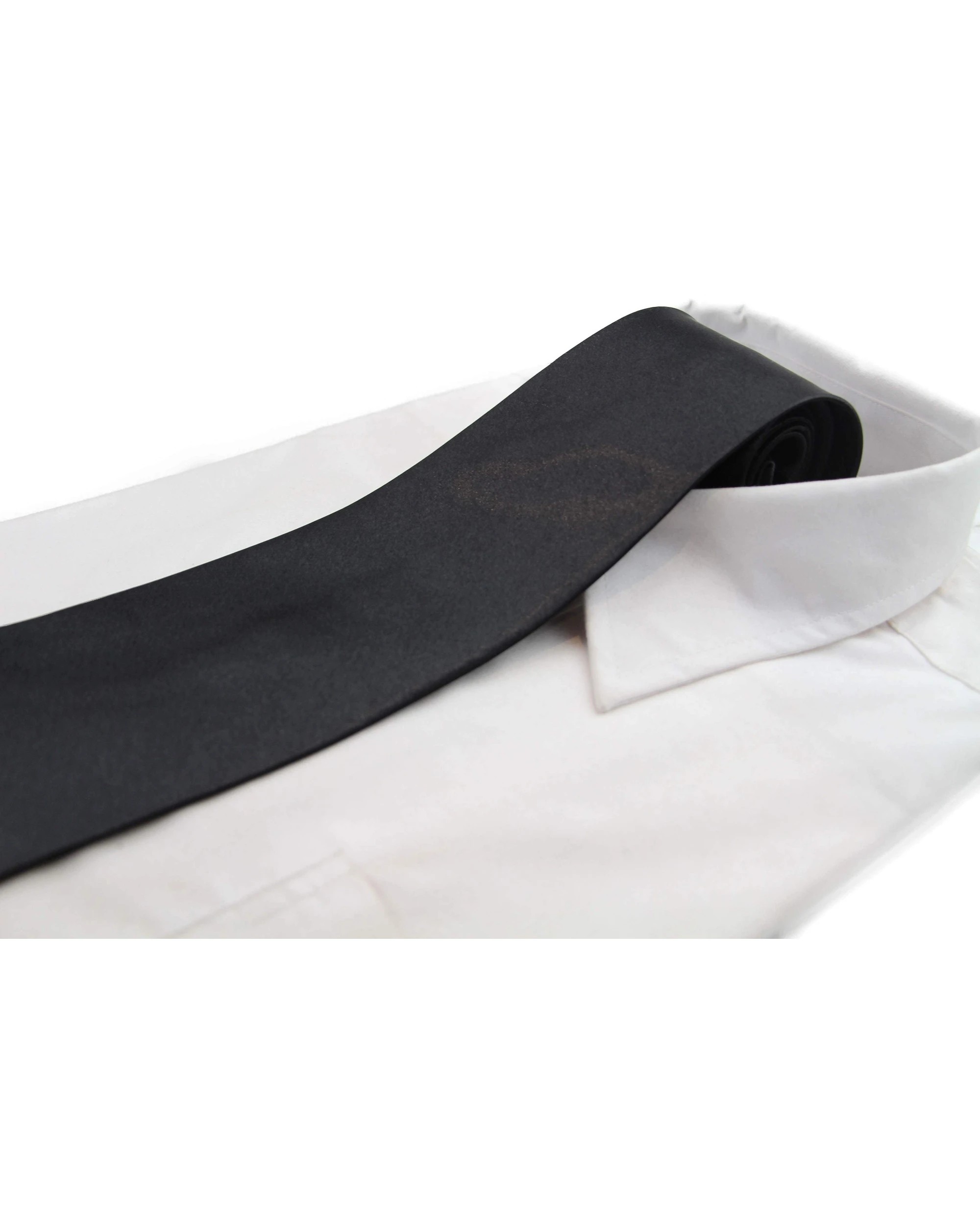 1 Zasel Mens Black Classic 10cm Plain Neck Tie - Black, 1 of 1
