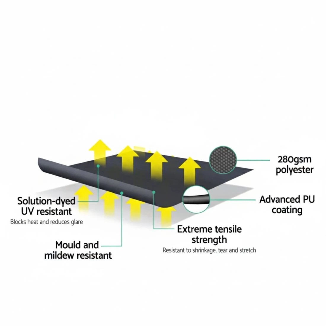 6 Instahut Window Fixed Pivot Arm Awning Patio Outdoor Blinds Retractable 2.8X2.1M - Grey, 6 of 6