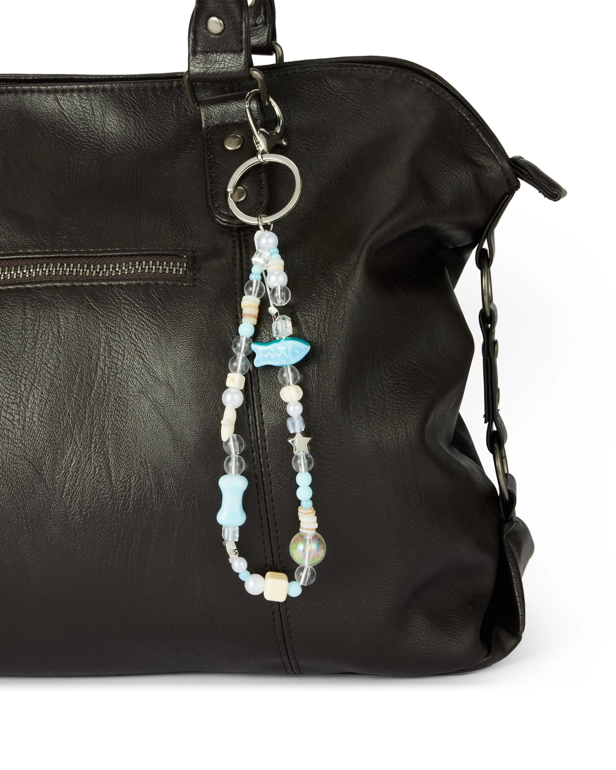 4 Multi Bead Charm Keyring Blue, 4 of 5