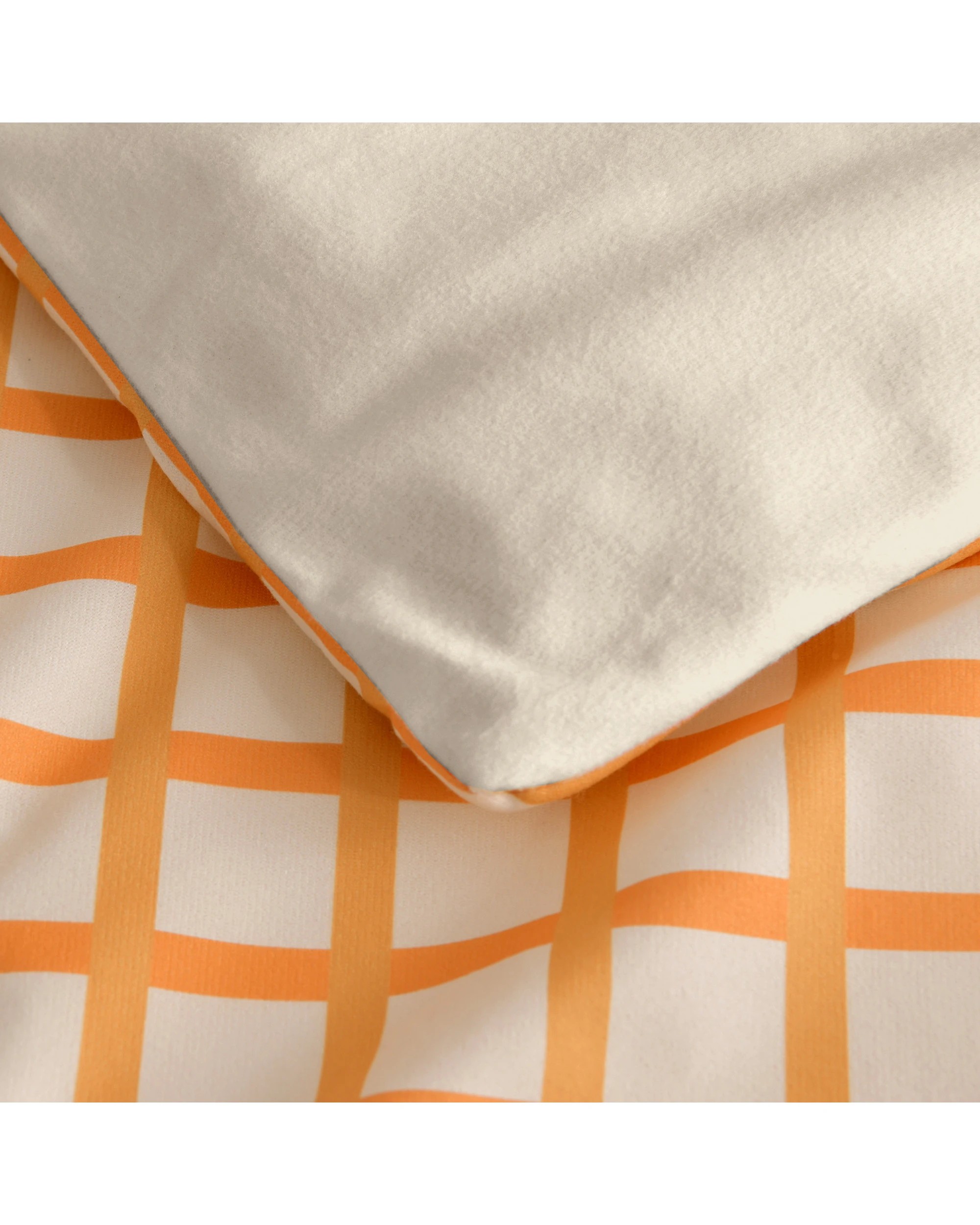 5 Dreamaker Micro Flannel Reversible Grid Quilt Cover Set - Double Bed - Chai, 5 of 9