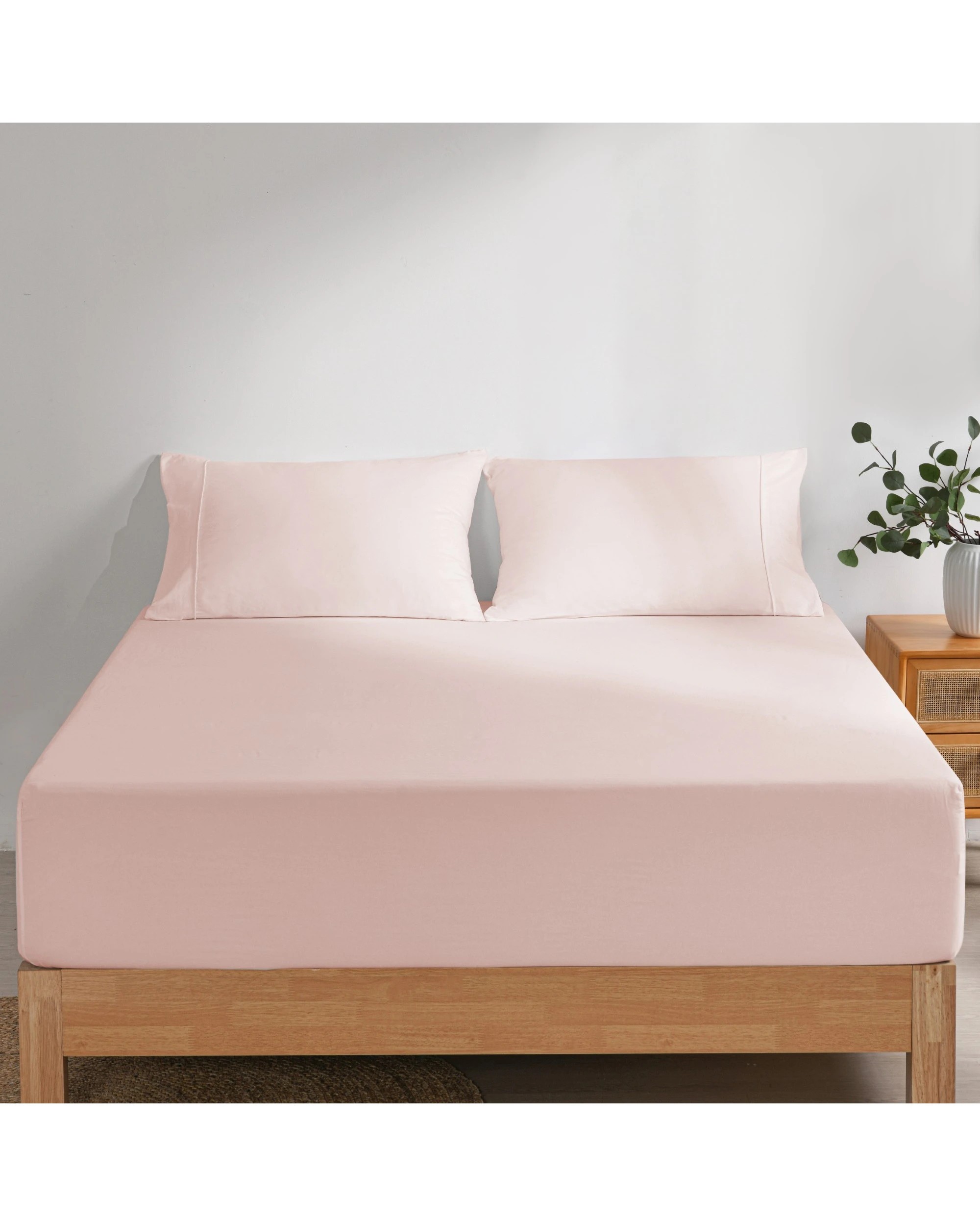 9 Dreamaker Superfine Washed Microfibre Combo Fitted Sheet Set - King Bed - Blush Pink, 9 of 9