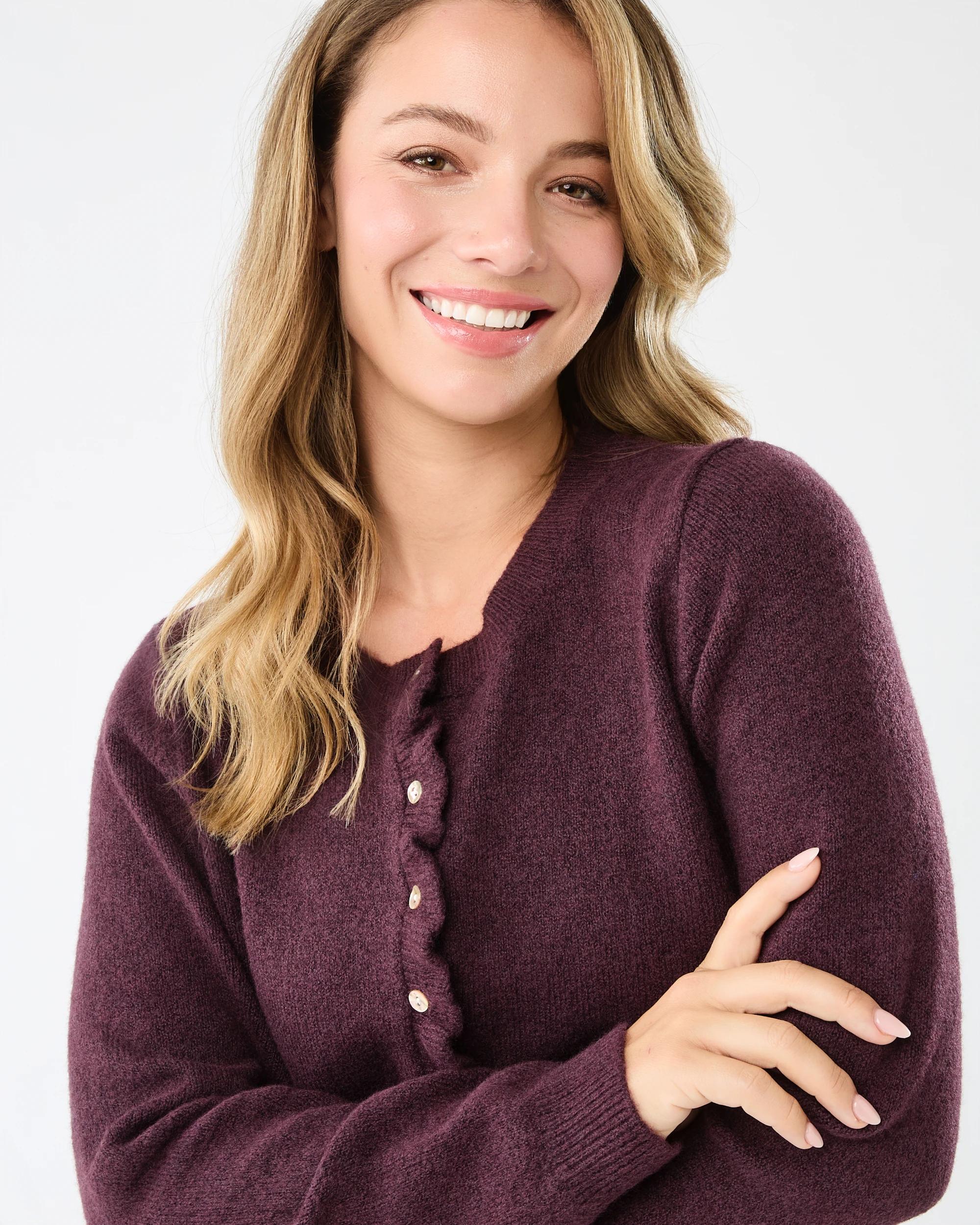 4 Frill Hem Cardigan Fudge, 4 of 7