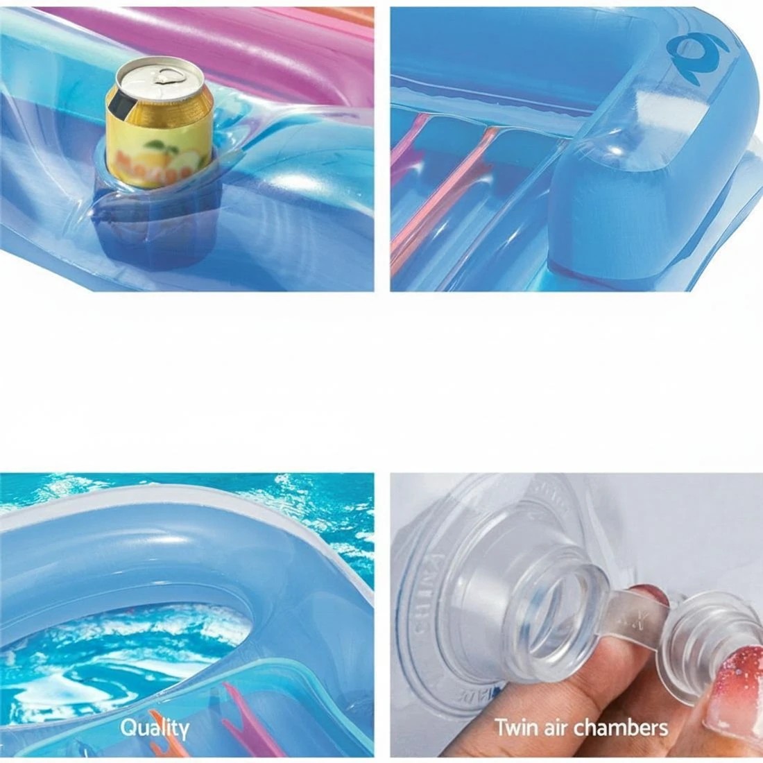 5 Bestway Pool Float Inflatable Lounge Seat Pillow Bed Cup Holder - Multi, 5 of 6