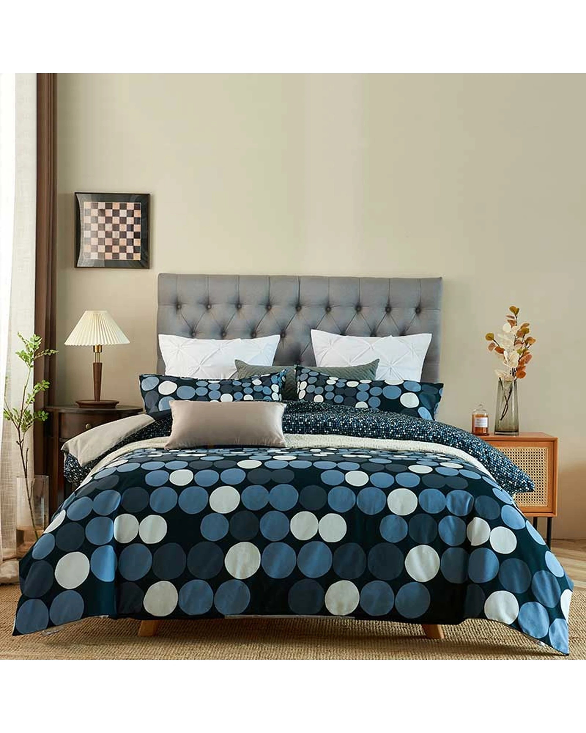 1 Cotton More 100% Cotton Dots Quilt Doona Cover Set Single - Pattern, 1 of 7