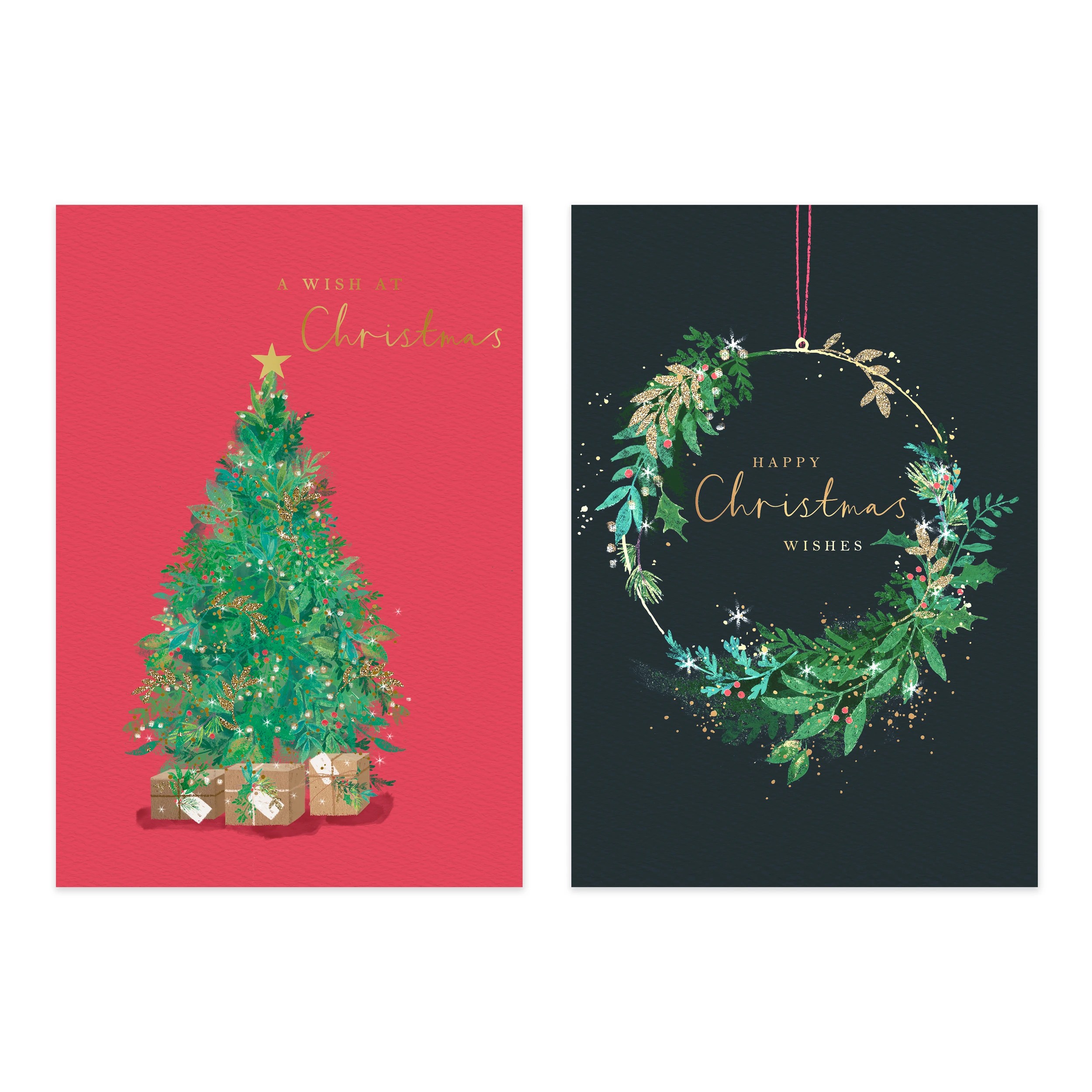 2 10 Pack Hallmark Boxed Charity Christmas Cards - Tree and Wreath, 2 of 4