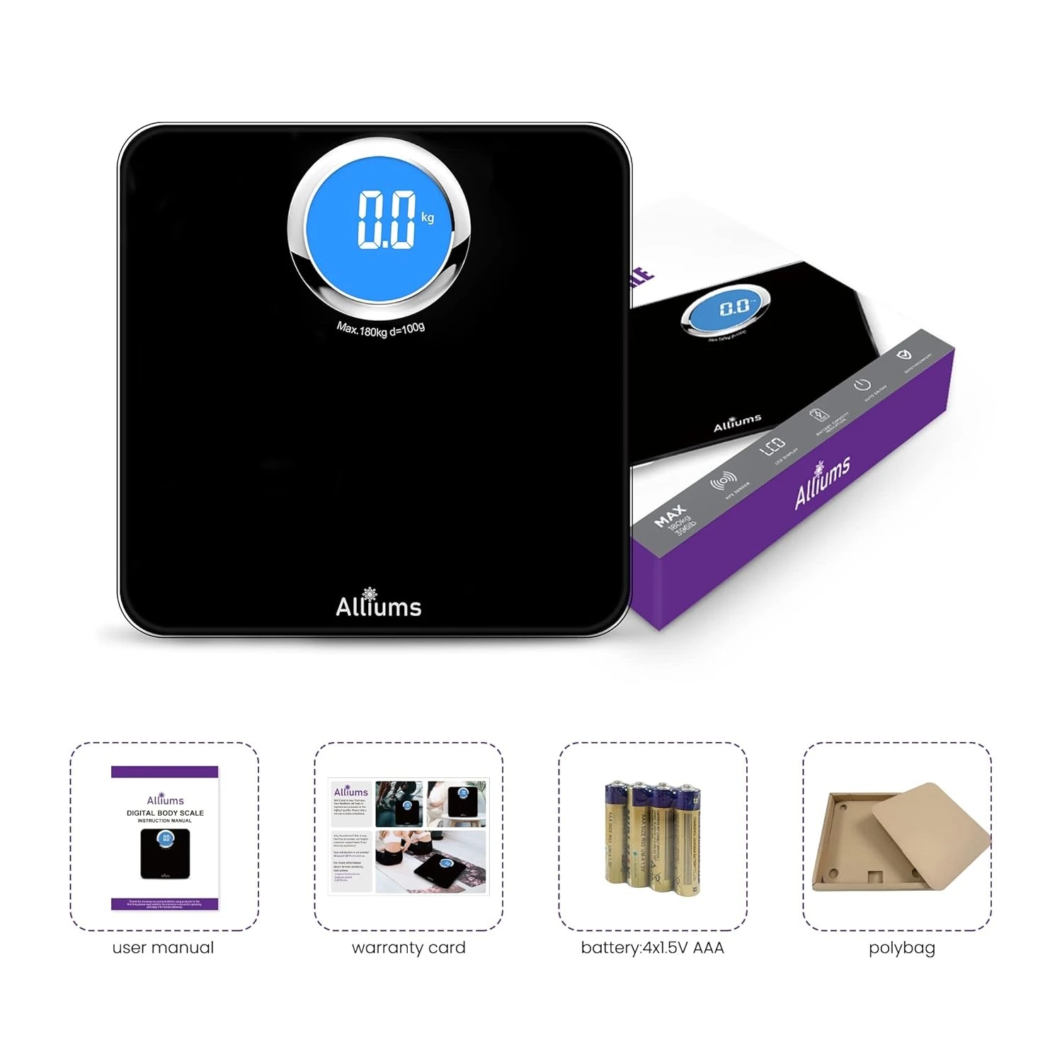 7 Alliums Digital Body Weight Scale with Step On Technology, 7 of 7