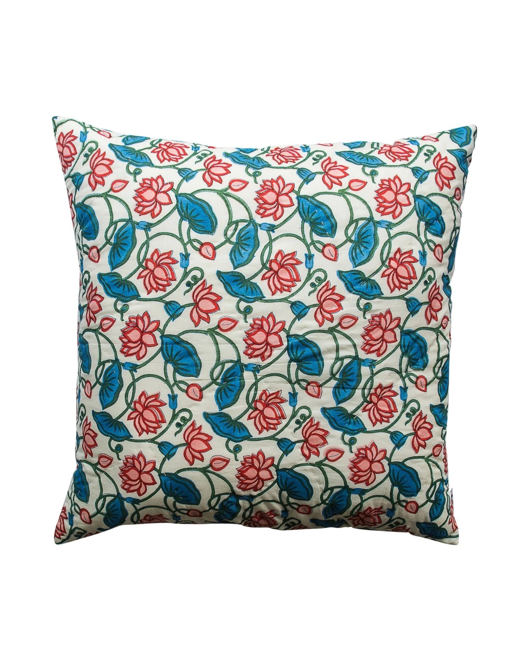 2 Kolka Kumudani Quilted Euro Sham Quilted Front & Envelope Tie-Back Closure- Blue, 2 of 2