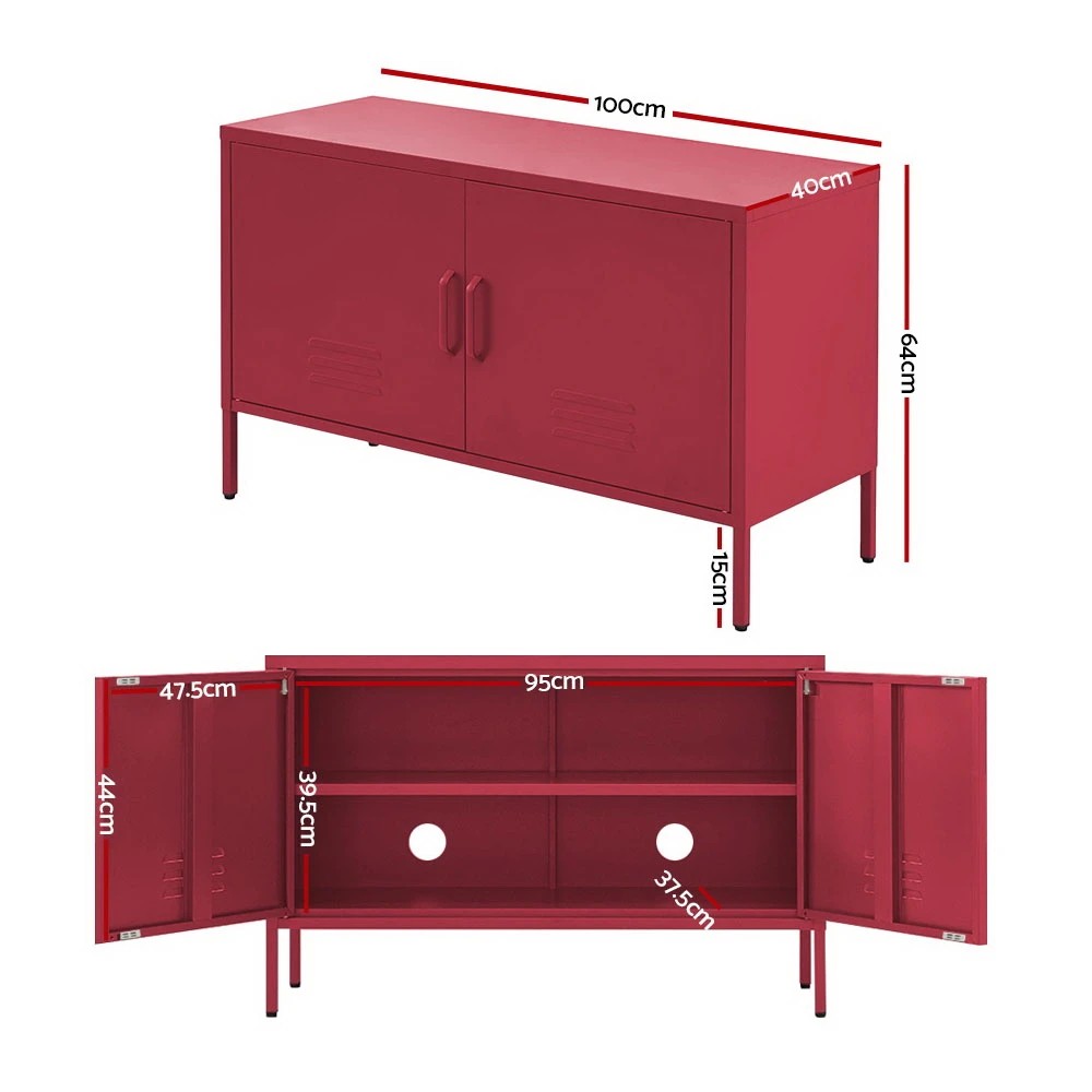 3 Artiss Buffet Sideboard Metal Cabinet - Pink, 3 of 7