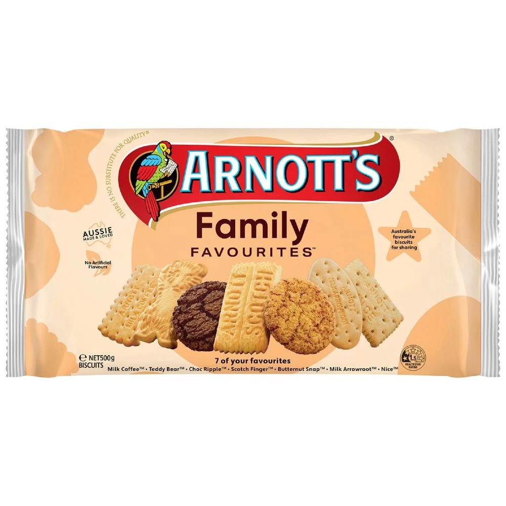1 Arnott's Family Assorted Biscuits Pack 500g, 1 of 2