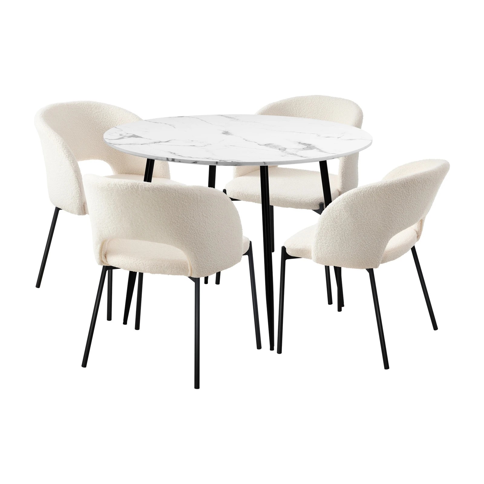 10 Oikiture 110cm Round Dining Table With 4pcs Dining Chairs Sherpa
 - Multi, 10 of 10
