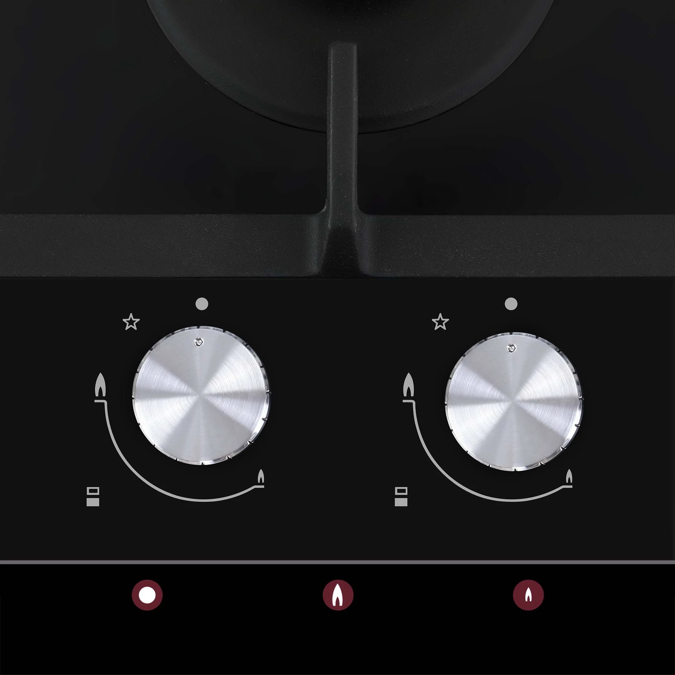 Devanti Gas Cooktop 30cm 2 Burner Built-in Stove Glass Cook Top NG LPG ...