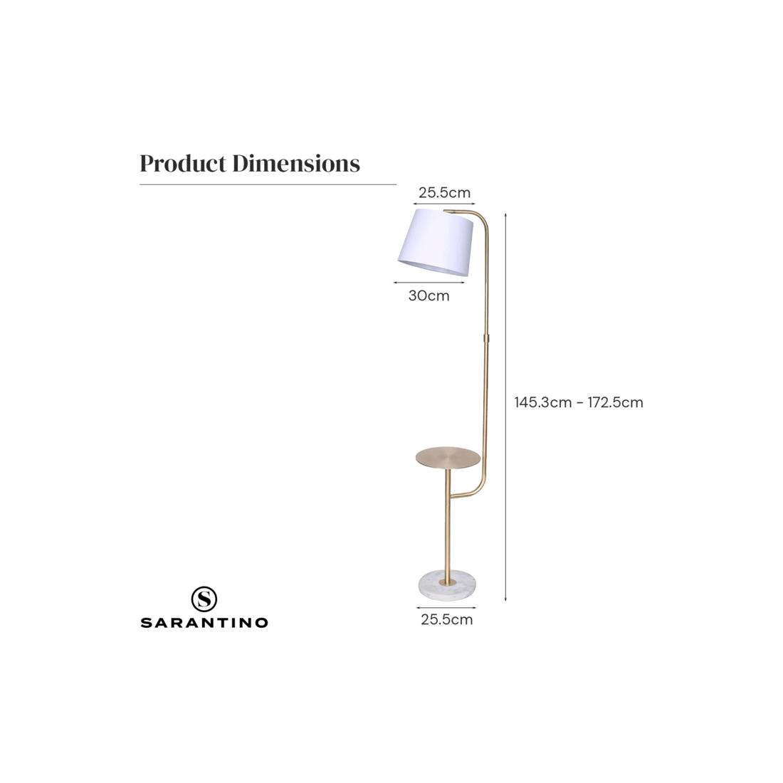 5 Sarantino Floor Lamp with Metal End Table, 5 of 7