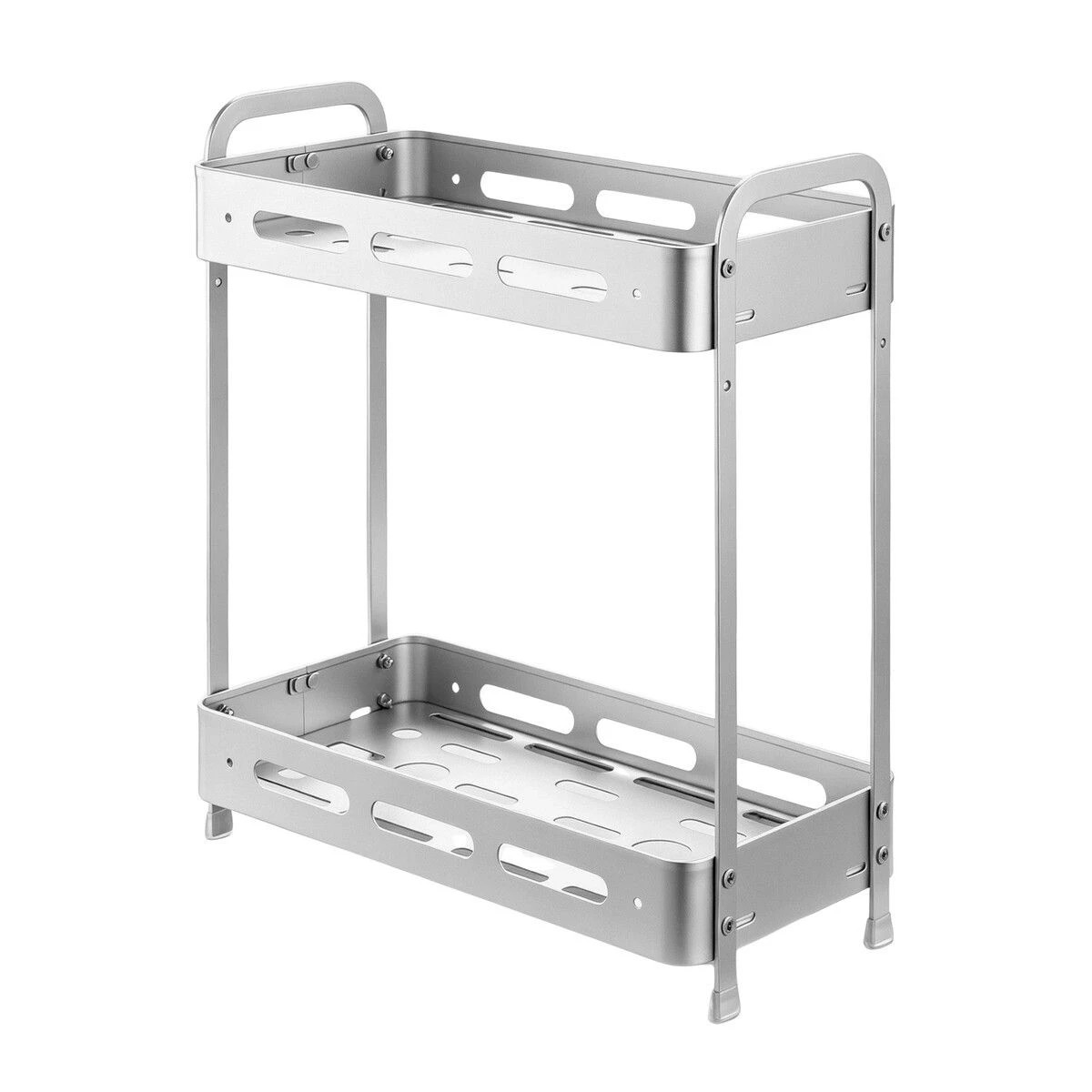 1 Ausway 2-Tier Aluminium Shower Organiser, Bathroom Caddy Shelf Storage Rack, 1 of 7