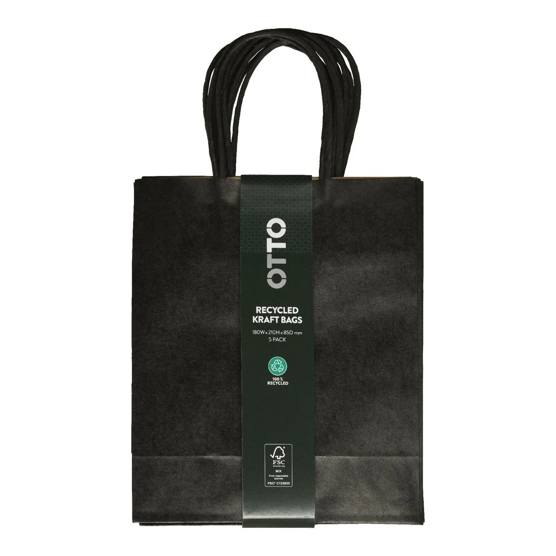 2 Otto Kraft Bag Small Black 5 Pack, 2 of 2