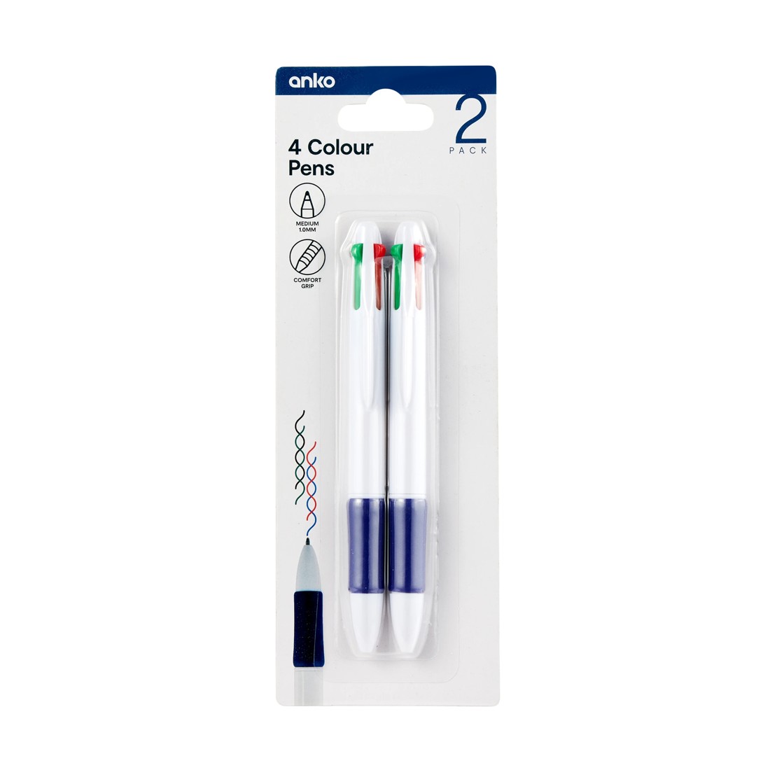 1 2 Pack 4 Colour Pens, 1 of 4