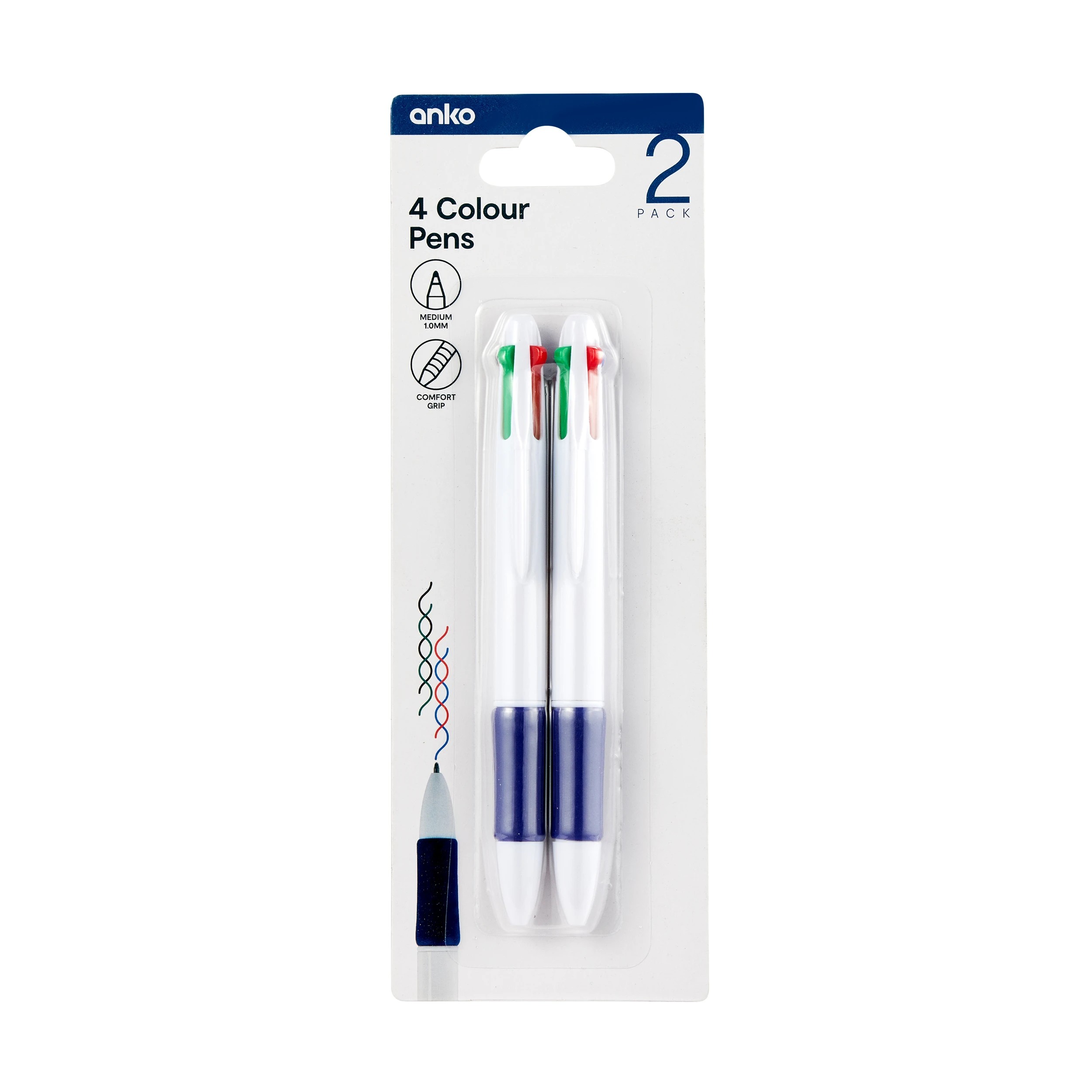 1 2 Pack 4 Colour Pens, 1 of 4