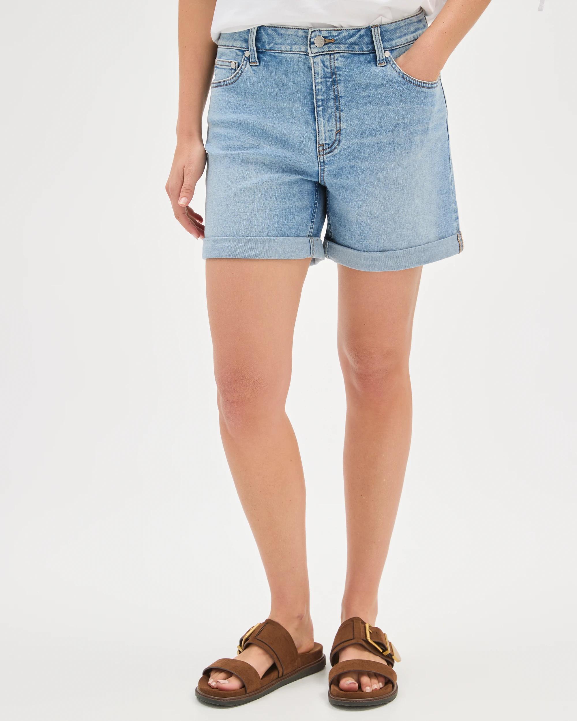 5 Target Denim Roll Cuff Denim Shorts LIGHT WORN INDIGO, 5 of 7