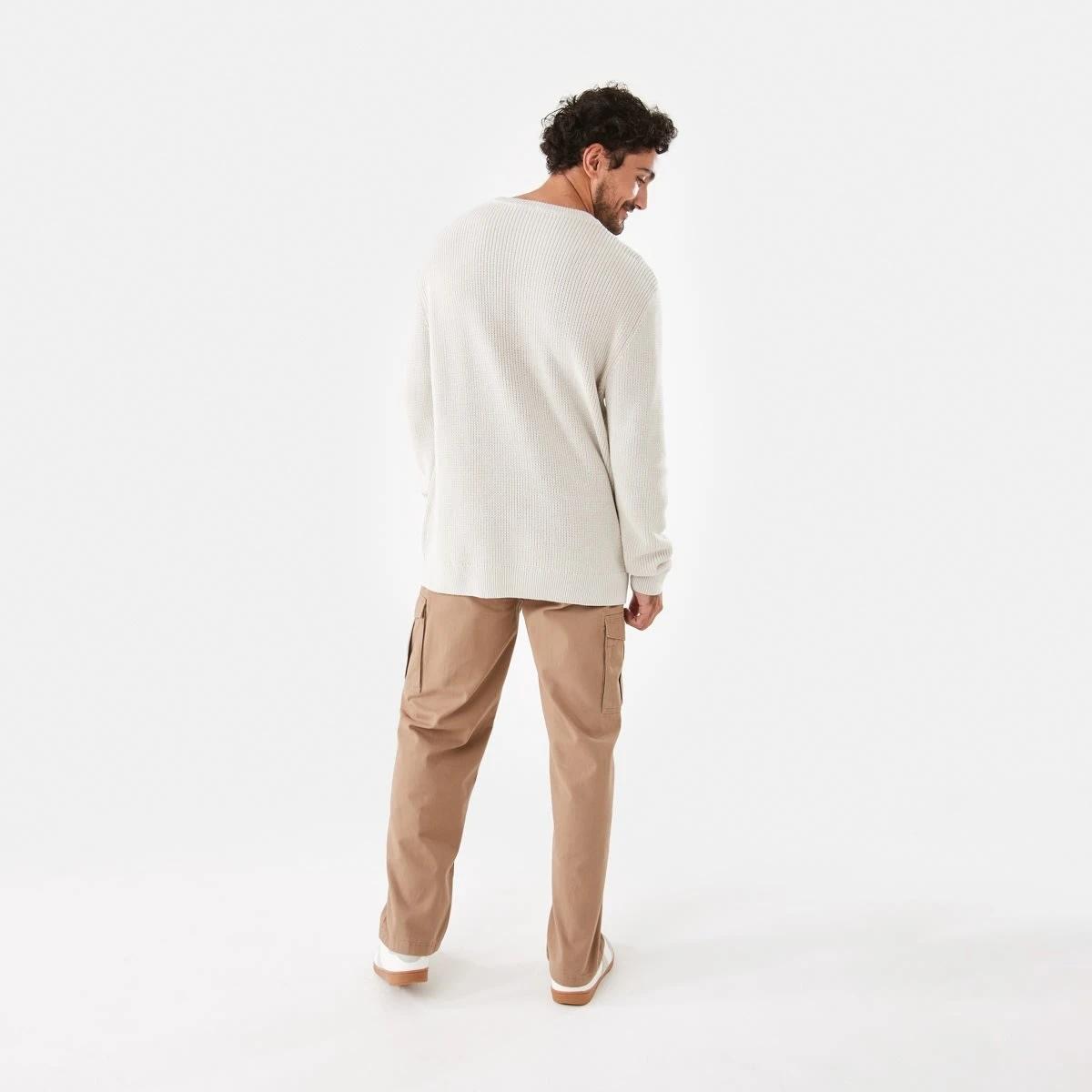 4 Textured Crew Knit Jumper Bge Dune, 4 of 6