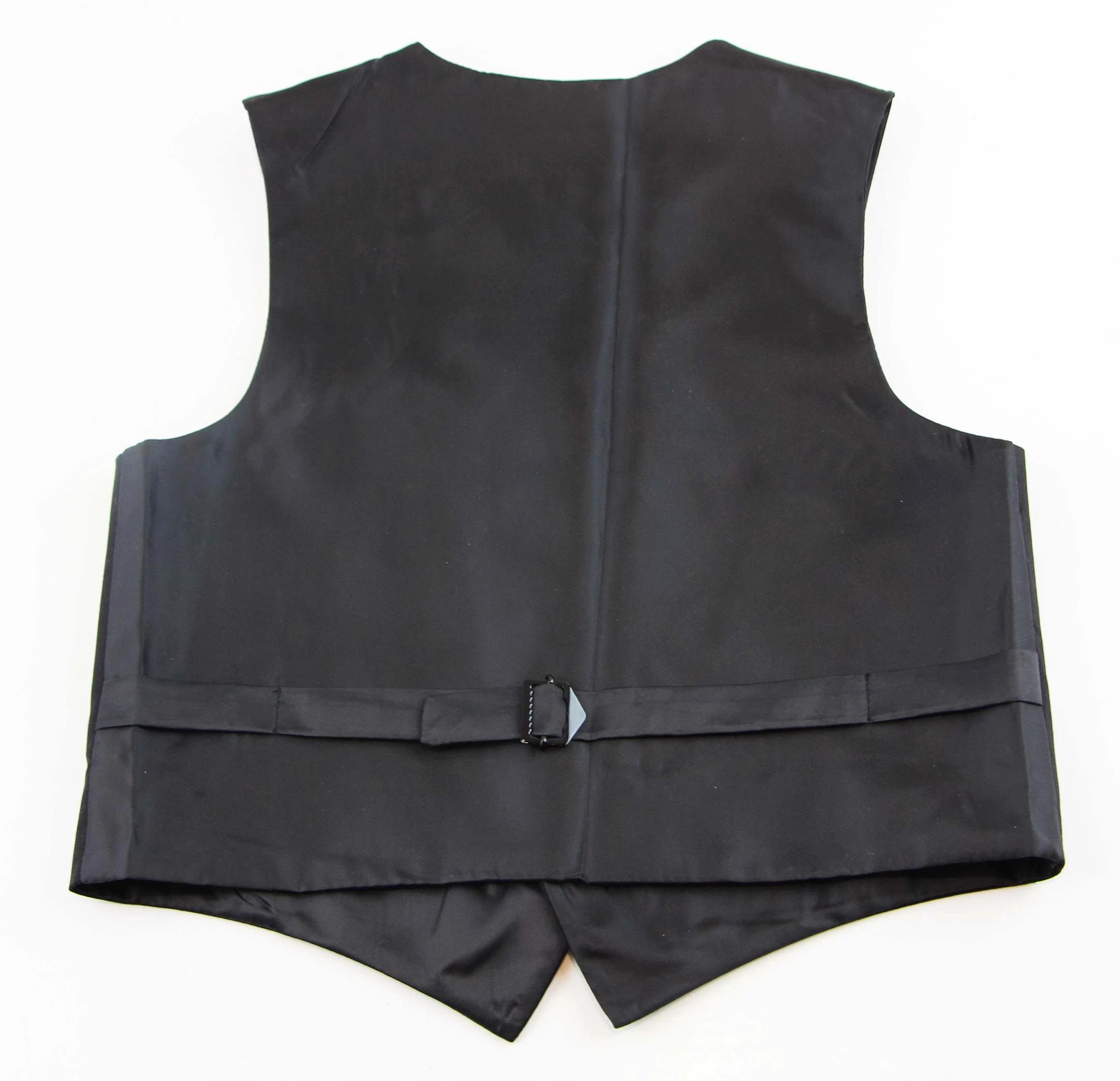 1 Zasel Boys Junior Cotton Vest Adjustable Waistcoast & Matching Bow Tie Set BLACK, 1 of 9