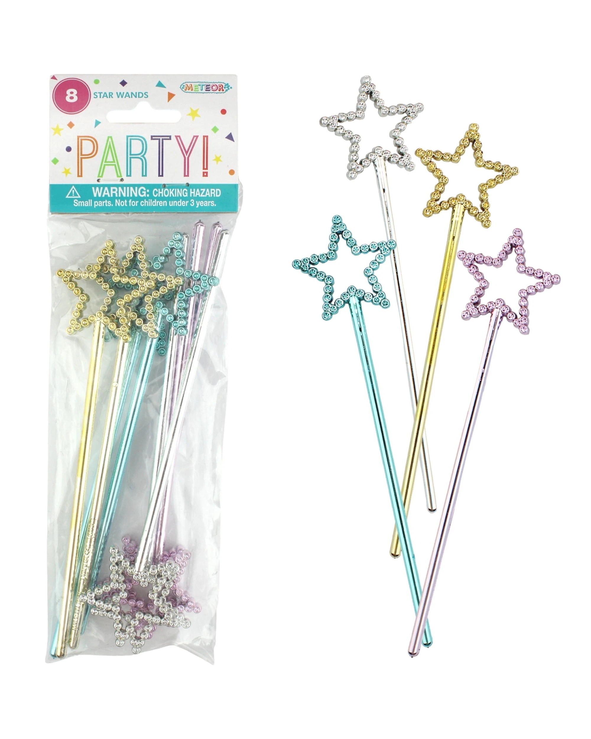 1 Unique Plastic Star Fairy Wands Pack of 8, 1 of 1