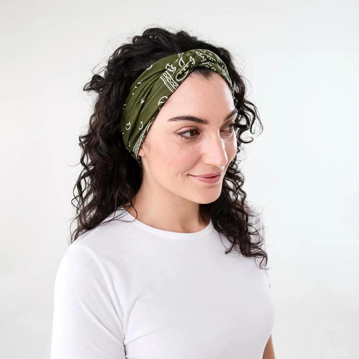 3 Stretch Bandana Headband ACC GREEN, 3 of 4