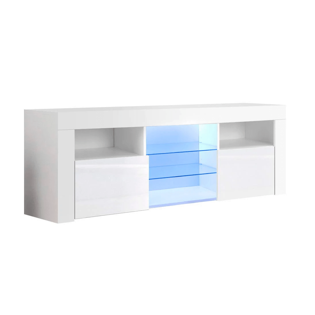1 Artiss Entertainment Unit TV Cabinet LED 145cm Angus - White, 1 of 9